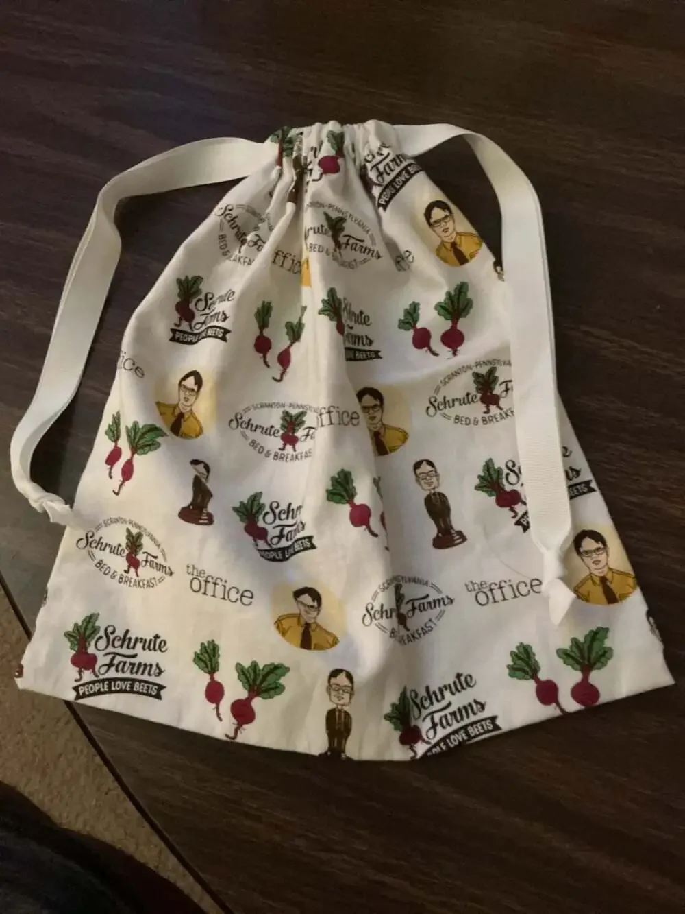 The Office Schrute Farms Cotton Fabric Drawstring Pouch/Gift Bag
